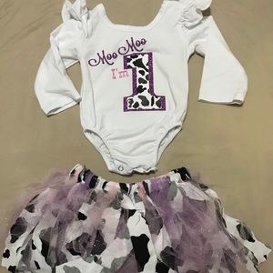 1st birthday cow outfit